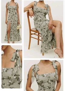 Spring Outfit— Sage Green Slit Dress