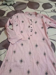 Pink Kurta with Print