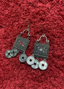 Coin Charm Dangle Earrings