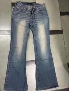 Womens Flared Blue Denim Jeans