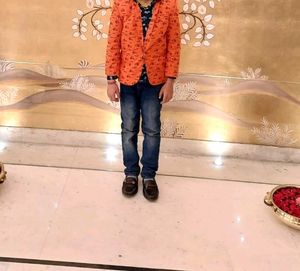 Urgent Sell Boys Orange Patterned Blazer
