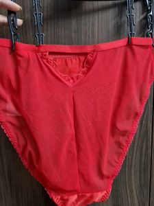 M&amp;S Red Lace &amp; Satin Briefs