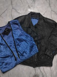 Vintage textured leather Jacket