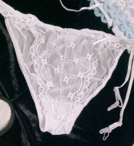 Very Beautiful Net Sexy White Blue Lace Corset