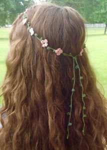 Boho Floral Crochet Hair Garland