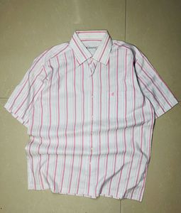 Men's Striped Short Sleeve Button-Up Shirt