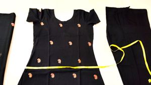 New Kashmiri Work Crepe Kurta Set