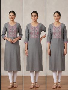 Stylish Grey Embroidered Kurta