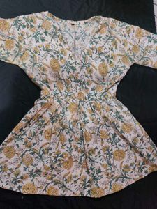 Floral Print Peplum Kurta