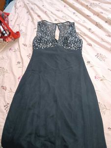 Elegant Black Silver Dress