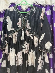 Elegant Black Floral Kurta set