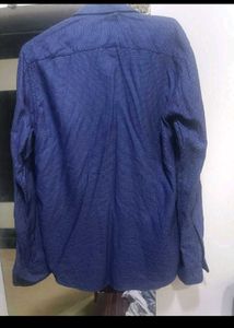 Men's Blue Textured Full Sleeve Shirt