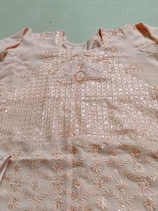Peach Embroidered Kurta Set💖