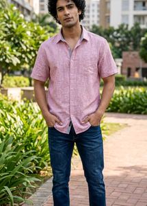 Men's Short Sleeve Linen Blend Shirt