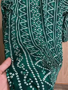 Green Bandhani Print Kurta