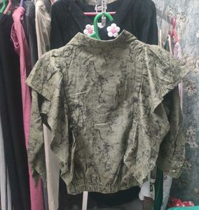 Olive Green Patterned Shirt