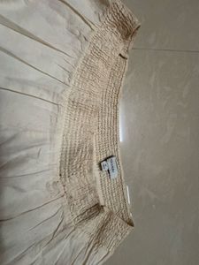 Cream Skirt | Embroidered Border