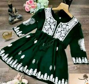 Black chikinkari embroidery Kurti with plazo