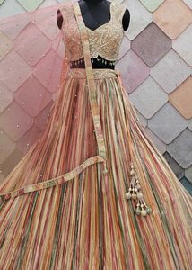 Stunning Striped Lehenga Choli
