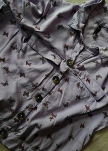 Cute Lavender Butterfly Print Top