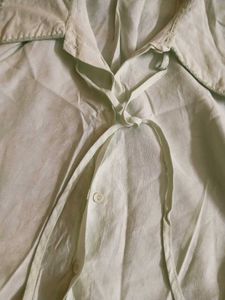 Light Green Vintage Button-Up Top