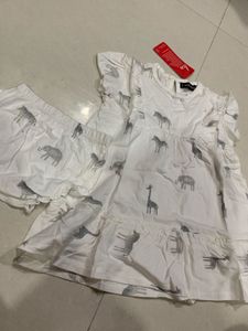 Baby Girls Safari Print Dress &amp; Shorts Set