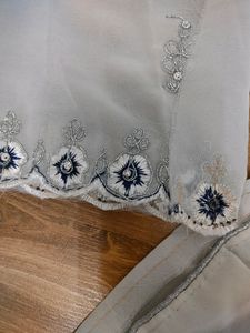 Unstitched Beautiful Mirror Cutwork Suit