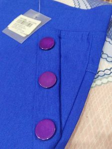 Royal Blue Button Detail pants ( capri)