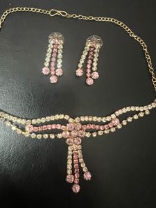 Pink And White Swaroski Set__CLEARANCE