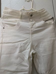 Cream White Skinny Fit Jeans