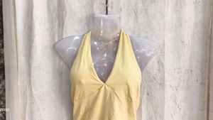 Yellow Halter Neck Summer Top