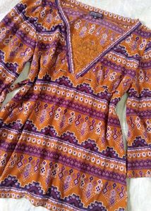 Vintage desi inspired V-Neck Kurta Top