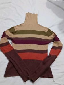 Striped Turtleneck Sweater