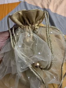 Elegant Gold Potli Bag