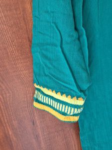 Green Embroidered Kurta