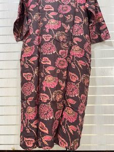 Brown Flower Printed Kurta N Pant