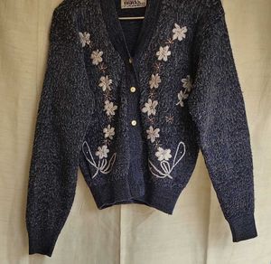 Embroidered Wool Cardigan