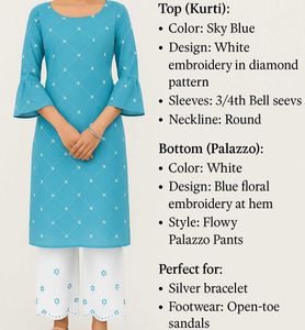 Light Sea Green Kurta And Plazo