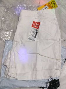 Denim White Shorts