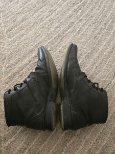 Lee Cooper Men's Black Leather High-Top Boots