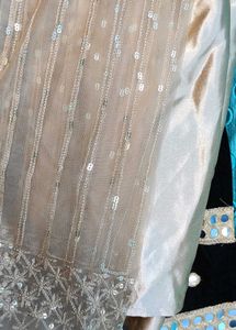 Elegant Black Velvet Kurta with Mirror Work stitch