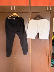 Men's Black Joggers &amp; White Shorts Set