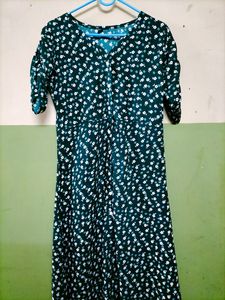 Green N White Colour Dress
