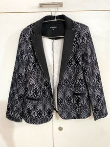 Stylish Black & White Lace Blazer