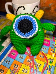 Handmade Crocheted Green Monster Toy