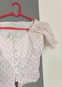 Cute Pink Patterned Crop Top