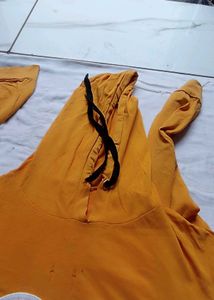 Yellow Heart Print Hoodie