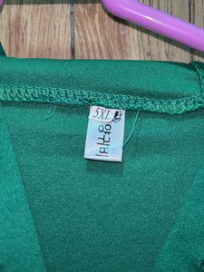 Green Hoodie Dress with Ruffle Hem