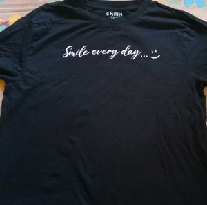 SHEIN Black "Smile Every Day" T-Shirt with pant