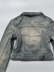 Washed Denim Moto Jacket